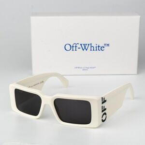 Off-White MILANO Women Sunglasses White Grey Square OERI097 0107 NEW AUTHENTIC